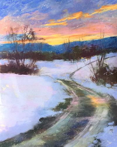Winter Sunset by Julia Lesnichy
