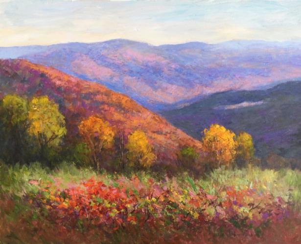 The Blue Ridge Mountains in October by Julia Lesnichy