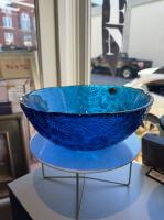 6921L Starburst Bowl, Turquoise by Blenko