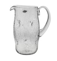 7018 Dimple Pitcher, Crackled Crystal by Blenko