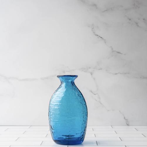 2135 Small Strata Vase, Turquoise by Blenko