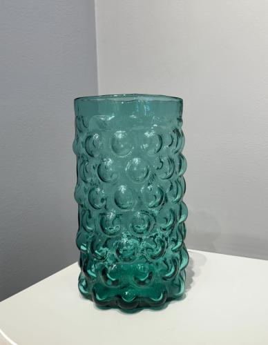 6041 Vintage Husted Design Bubble Vase, Sea Green by Blenko