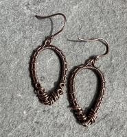 earrings - woven copper by Mae Stoll