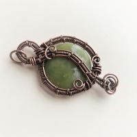 Pendant - Moss Agate in copper by Mae Stoll