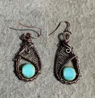 earrings - glass/copper by Mae Stoll