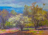 Blooming Trees in the Blue Ridge by Julia Lesnichy