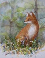 Fox at the Forest Edge by Peg Sheridan