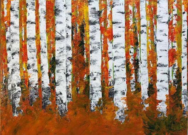 Birch Grove in the Autumn by Tanya Broderick